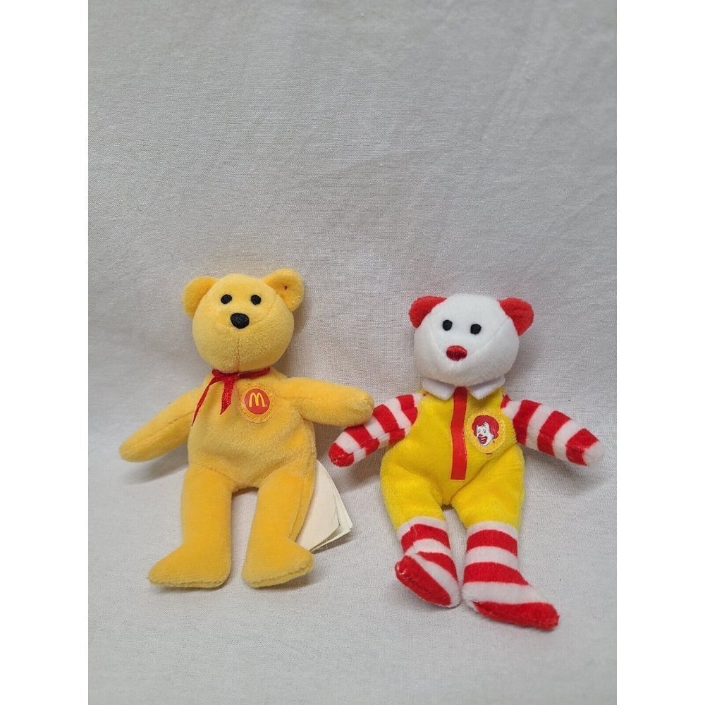 TY McDonalds Teenie Beanie Babies 2004 Ronald McDonald And Golden Arches Bears